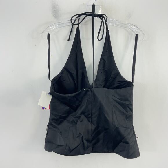 Xscape Vintage Y2K Black Satin Polyester Halter Top Women’s Size 6 NWT - Picture 2 of 4